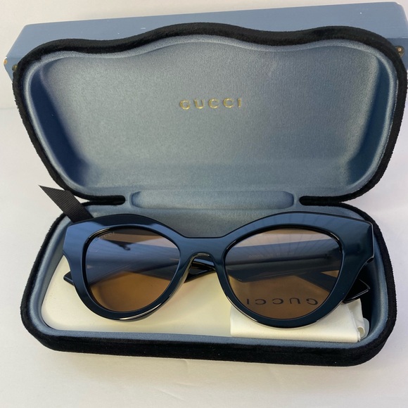 💯 - New Authentic GUCCI original GG0957S 003 51-19 Black Brown Sunglasses - Picture 10 of 13